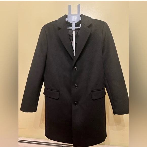 Express Brand New Men's Black Wool-Blend
Overcoat. Size Medium - Picture 6 of 16